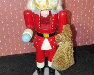Santa Claus Nutcracker with Gift Bag