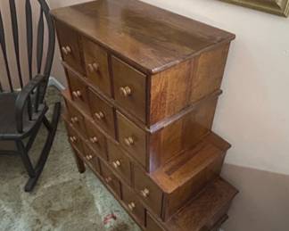 Vintage Wooden Apothecary Cabinet with Drawers second image