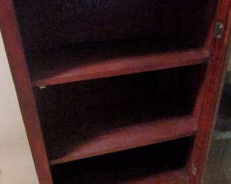 Vintage Wooden Display Cabinet with Glass Door and Broken Glass second image