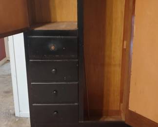 Antique Black Lacquered Chifferobe