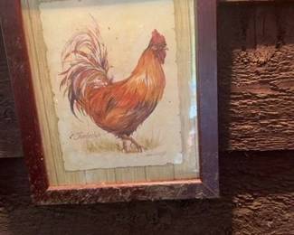 Framed Rooster Print Chantecler