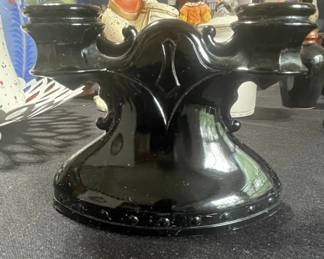 Black Amethyst Glass Candlestick Holder third image