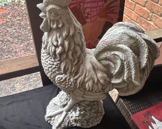 Large Concrete Rooster Garden Statue