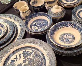 Churchill Blue Willow China Dinnerware Set fourth image