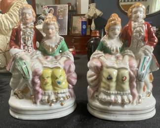 Pair of Made in Occupied Japan Porcelain Figurines  Colonial Couple