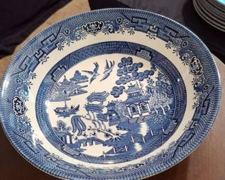 Churchill Willow Pattern Blue and White Transferware Bowl