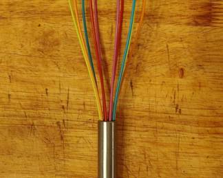 Silicone Balloon Whisk with Stainless Steel Handle  Rainbow Colors