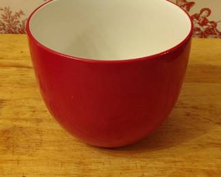 Red Ceramic Bowl with White Interior by IKEA Johanna Jelinek
