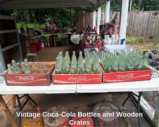 Vintage CocaCola Bottles and Wooden Crates