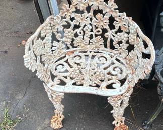 Antique Cast Iron Grapevine Garden Bench