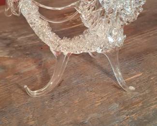 Glass Reindeer with Wreath