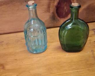 Set of Two Vintage Glass Bitters Bottles