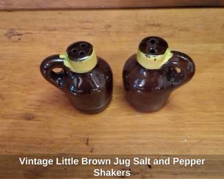 Vintage Little Brown Jug Salt and Pepper Shakers