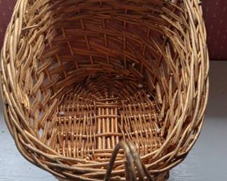 Vintage Wicker Baby Stroller Basket