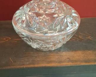 Anchor Hocking Star of David Cut Crystal Covered Candy Dish