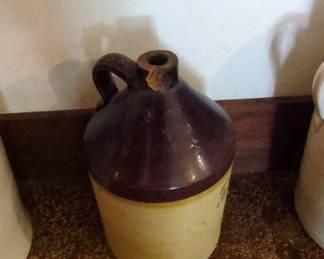 TwoTone Stoneware Whiskey Jug