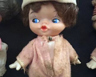 Vintage Composition Doll with Striped Pajamas