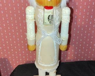 Vintage White Cracking Finish Nutcracker Figurine