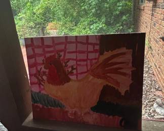 Rooster Painting on Canvas
