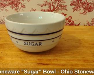 Stoneware Sugar Bowl  Ohio Stoneware