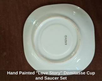 Hand Painted Love Story Demitasse Cup and Saucer Set second image