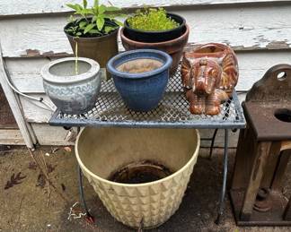 Assorted Ceramic, Concrete, and Resin Planters