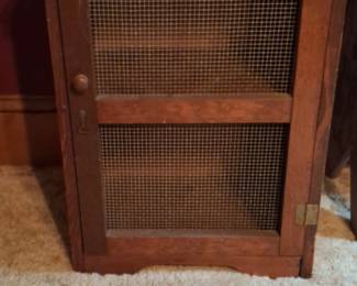 Vintage Pie Safe with Wire Mesh Doors