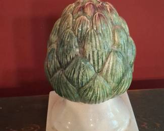 Glazed Ceramic Artichoke Decorative Object
