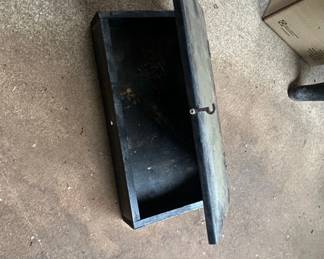 Vintage Black Wooden Toolbox