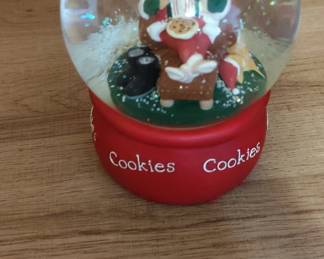 Santa Claus Snow Globe with Cookies