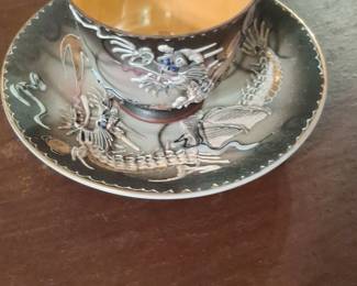 Dragonware Moriage Teacup and Saucer Set