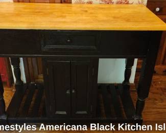 Homestyles Americana Black Kitchen Island