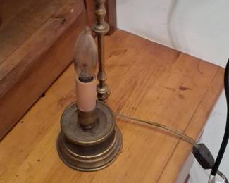Vintage Brass Candlestick Table Lamp  Stiffel Style