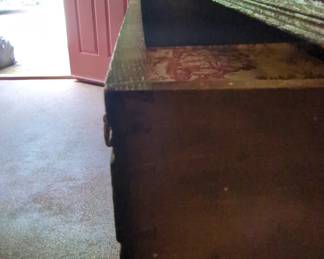 Antique Oak Sideboard with Carved Panels second image