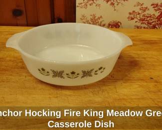 Anchor Hocking Fire King Meadow Green Casserole Dish
