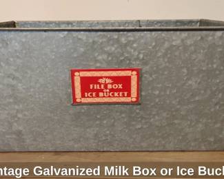 Vintage Galvanized Milk Box or Ice Bucket
