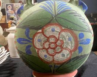 Vintage Tonala Mexican Pottery HandPainted Jug