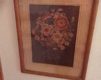 Framed Floral Still Life Oil Painting
