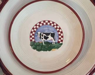 Century Stoneware Fannies Farm Cow Dinnerware Set fourth image