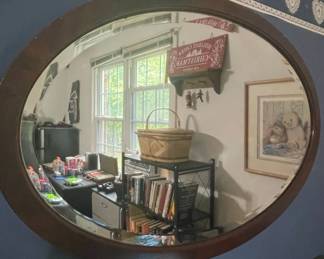 Oval Mahogany Framed Wall Mirror