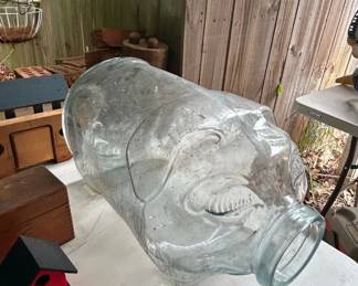 Vintage Libbey Gallon Glass Piggy Bank