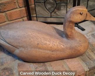 Carved Wooden Duck Decoy second image