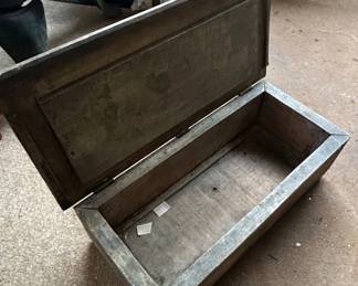 Vintage Metal Planter Box with Lid