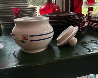 Longaberger Woven Traditions Classic Blue Tea Set fourth image