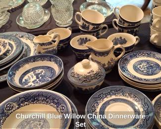 Churchill Blue Willow China Dinnerware Set fifth image