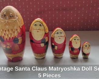 Vintage Santa Claus Matryoshka Doll Set  Pieces second image