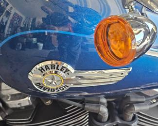 B‑I‑G Loaded • Variety Harley-Davidson (Harley-Davidson Fat Boy Softail). - Color: Vivid Blue Pearl metallic - Engine: Twin Cam V-Twin - Handlebars: Chrome ape-hangers - Wheels: Solid disc front wheel, chrome - Forks: Chrome front forks - Floorboards: Chrome rider & passenger floorboards - Seat: Two-up with passenger backrest - Turn Signals: Amber bullet-style - Headlight: Round with chrome nacelle surround - Tank Emblem: Chrome winged Harley-Davidson badge - Paint: Excellent, high gloss - Chrome: Excellent throughout - Registration: New Mexico - Year: TBD - VIN: TBD - Miles: TBD