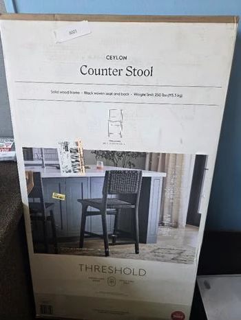 Ceylon Woven Counter Height Barstool Black - Threshold
