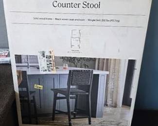 Ceylon Woven Counter Height Barstool Black - Threshold