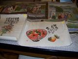 Rice paper & silk oriental wall hangings